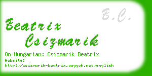beatrix csizmarik business card